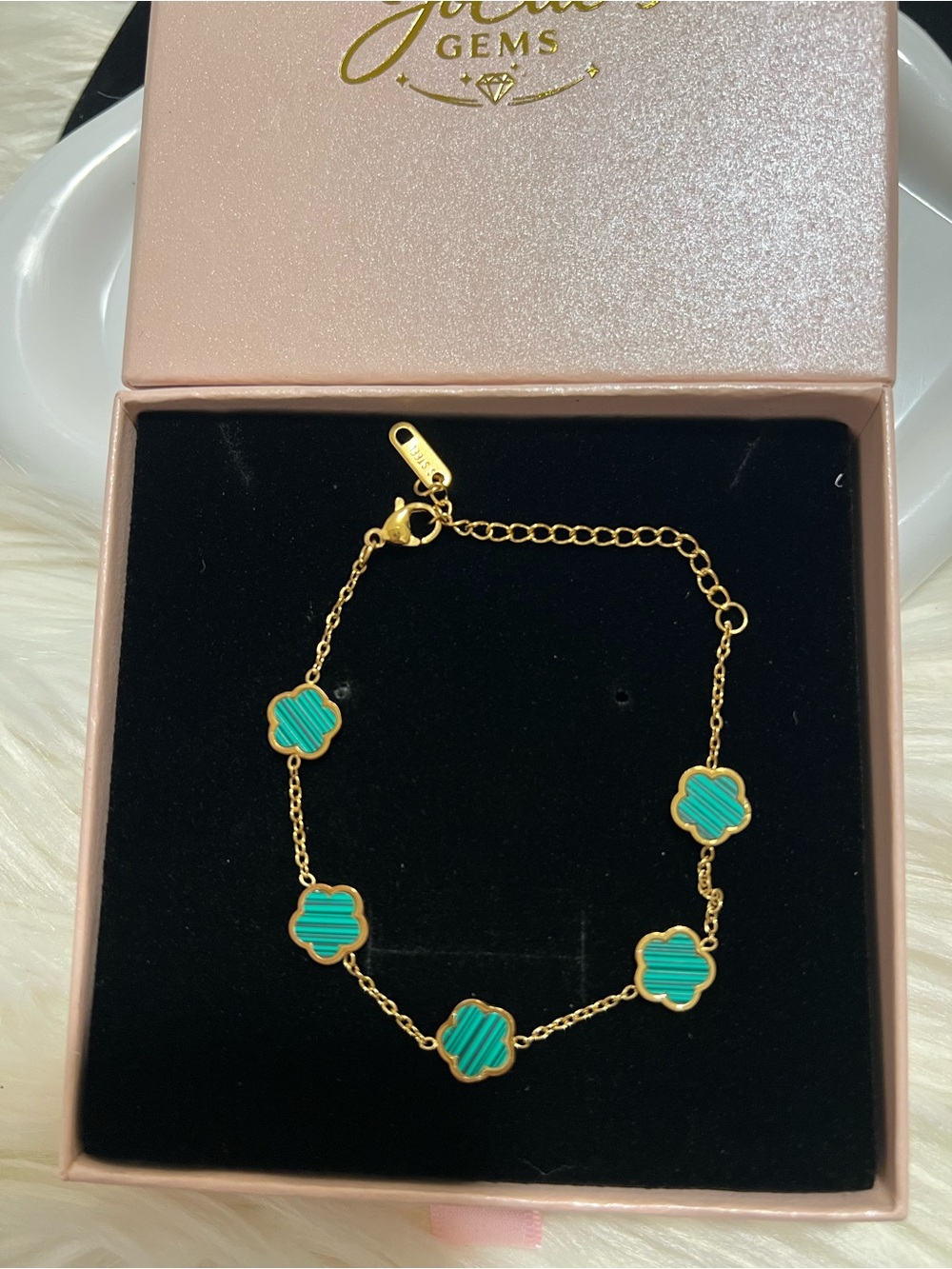 18K Gold Plated Stainless Steel Flower Meadow Bracelet NWT